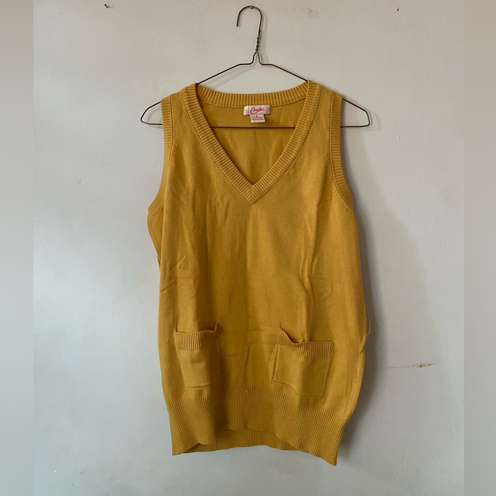 Candie's Mustard V-Neck Sweater Vest